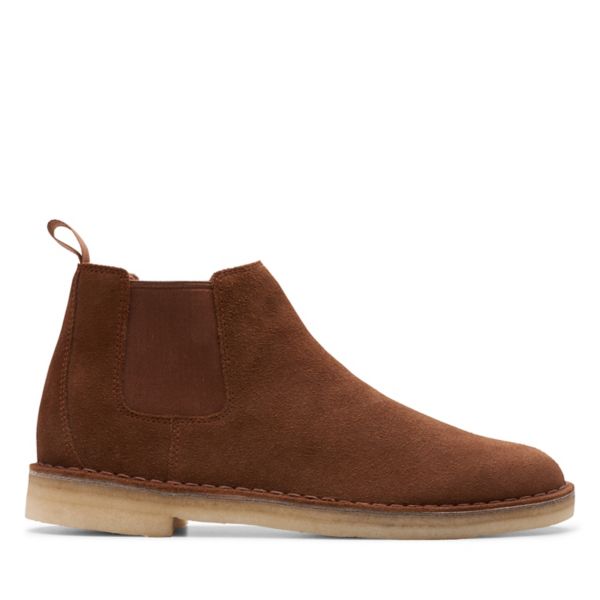 Clarks Mens Desert Chelsea Chelsea Boots Cola Suede | UK-3671529